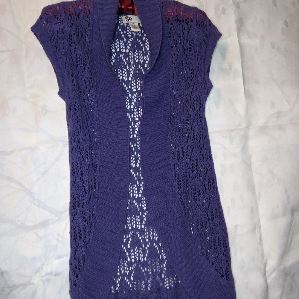 Purple knit cardigan